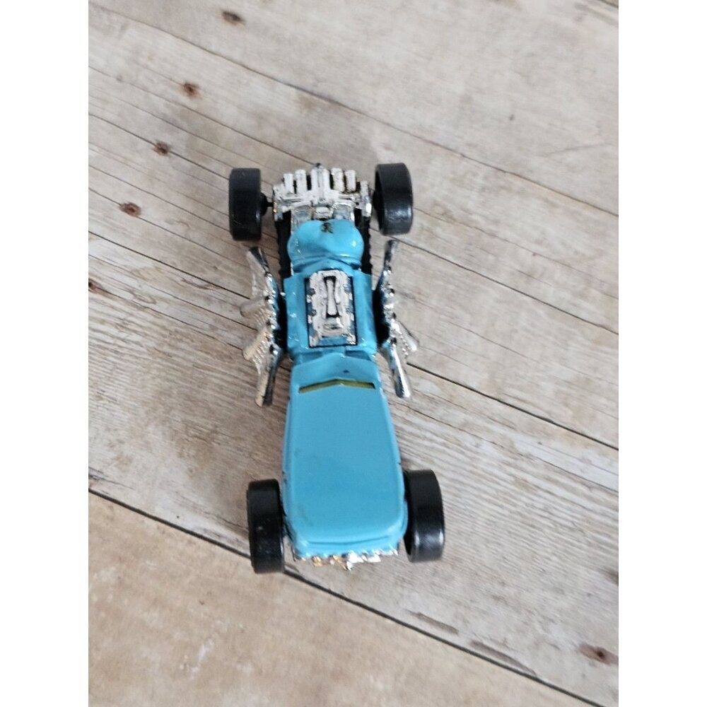 2012 Hot Wheels Street Creeper Sky Blue Tiger Stripe Chrome Engine Diecast Car - Picture 6 of 8